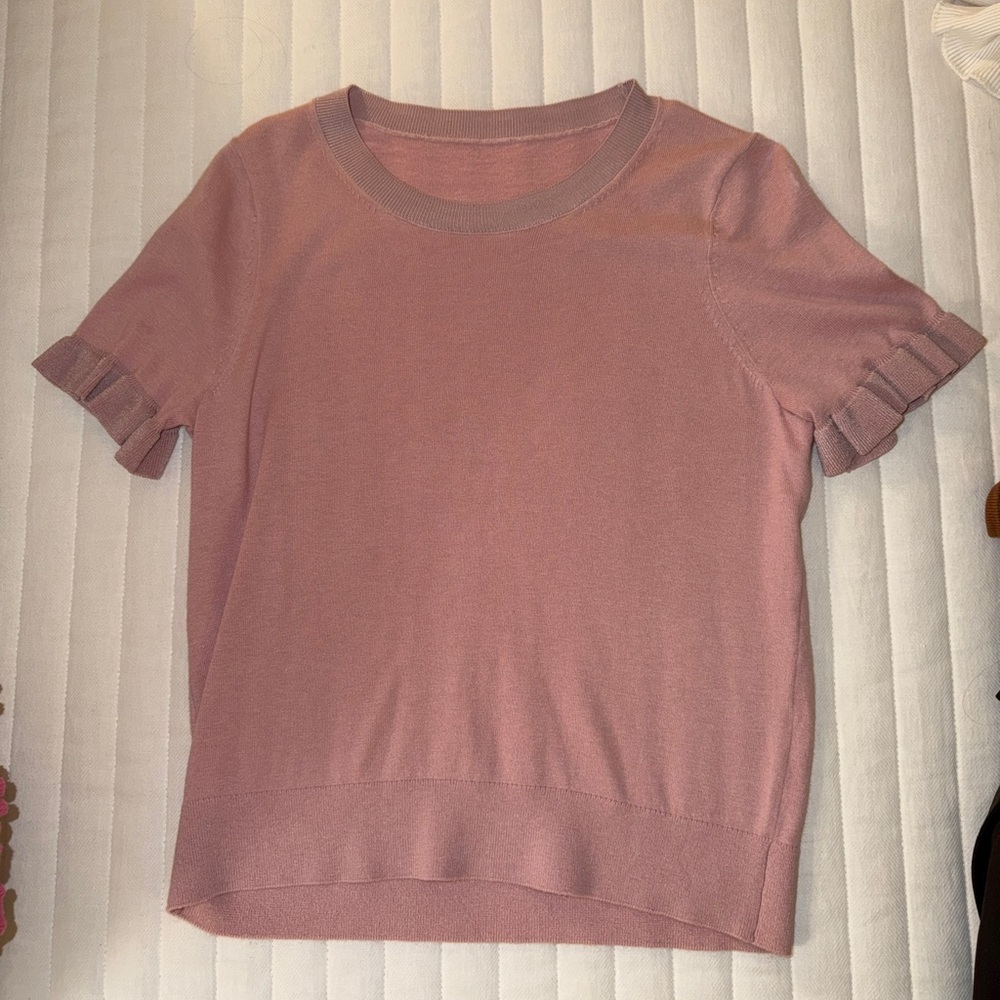 Ruffle Short Sleeve Sweater